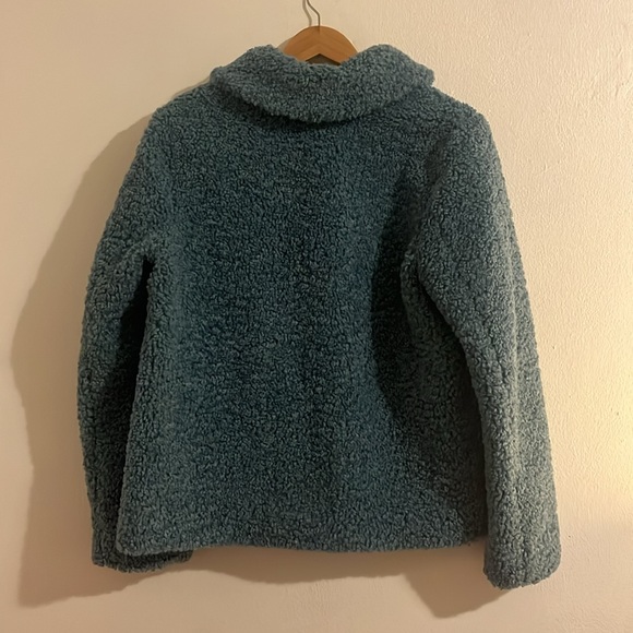 Boden Teddy coat. Teal, size10 - Picture 2 of 3